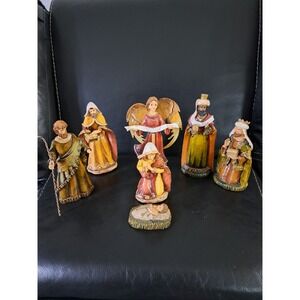 Vintage 1990's 7pc. Christmas Resin Nativity Scene Base. 7"‎